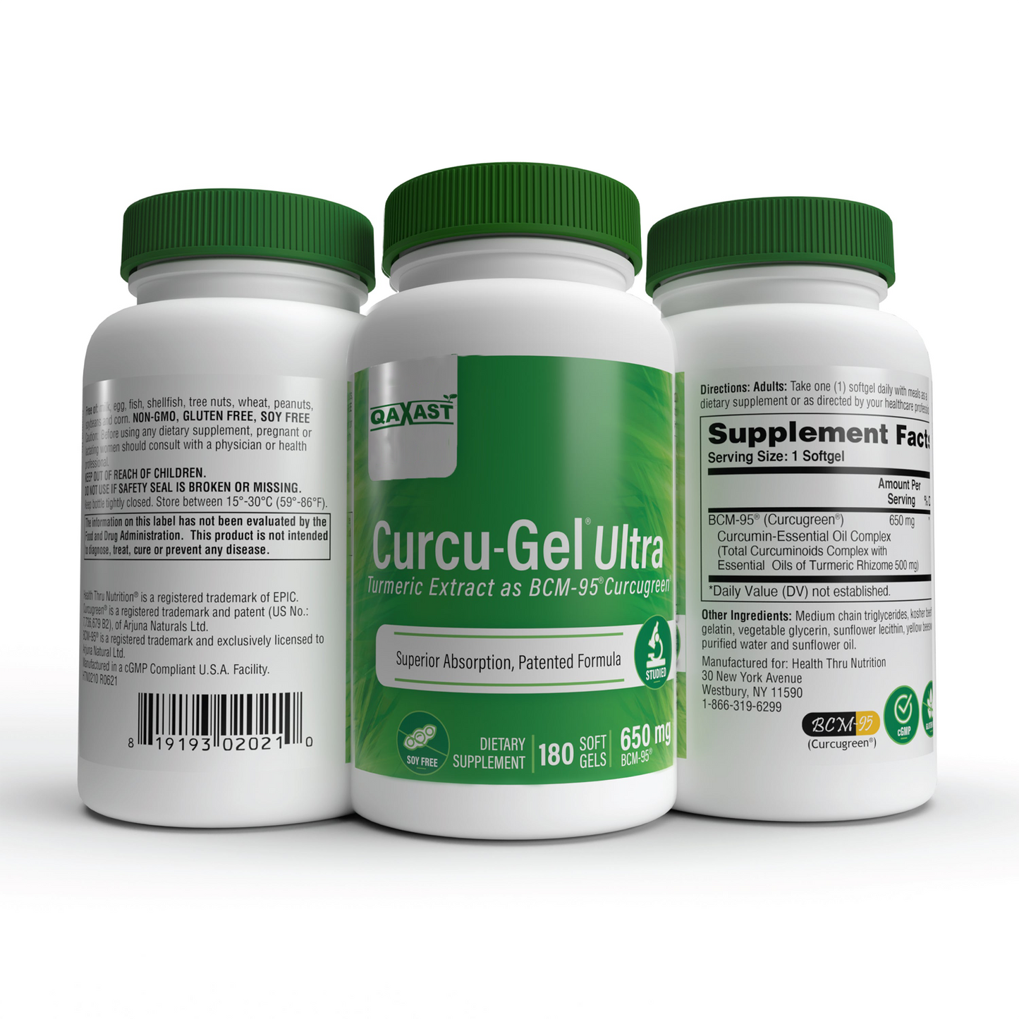 Curcu-Gel® Ultra 650mg BCM-95® Curcugreen® Turmeric Extract